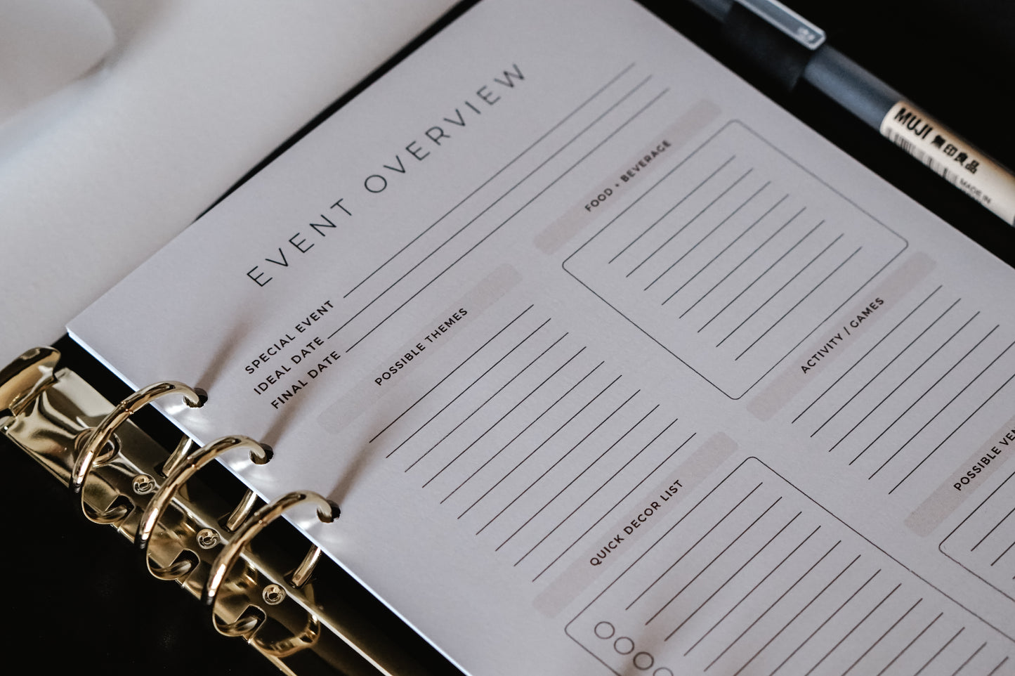 Mini Event Planner Inserts