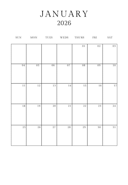 2026 Calendar Refills